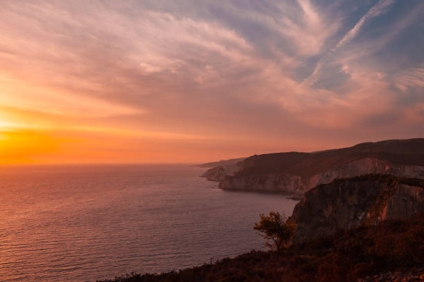 istock Coastal landscape with colorful dramatic sunset 1191883849