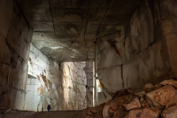 istock Quarry Worker in an Underground Tunnel in Quarry 1191885415