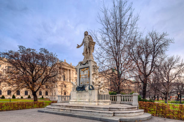Wolfgang Amadeus Mozart Statue in Vienna, Austria.