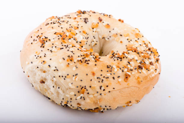 istock Everything Bagel on Isolated White Background Baked Goods 1191888077