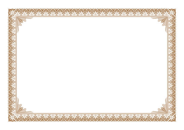 Blank Certificate border, ready add text, in gold color Blank Certificate border, ready add text, in gold color diploma photos stock illustrations