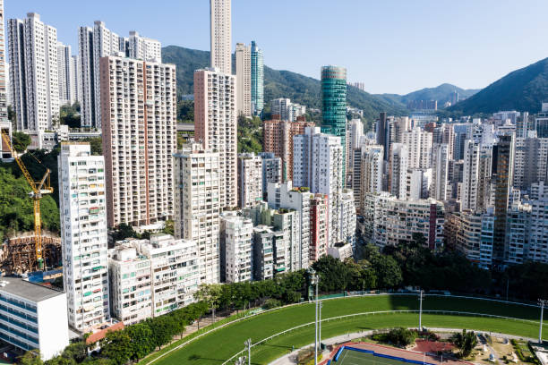 香港,ハッピーバレー - view into land ストックフォトと画像