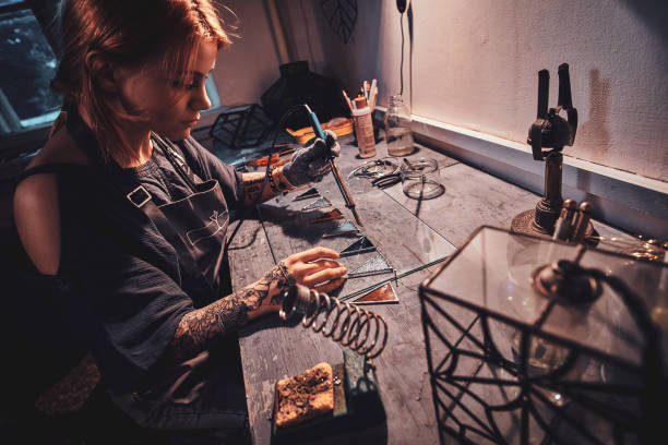 istock Talanted designer is working at glass workshop 1191891475
