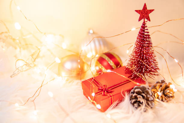istock Christmas decoration on hairy carpet 1191891584