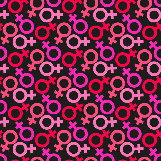 istock Seamless pattern of  female icon, venus symbol 1191898785