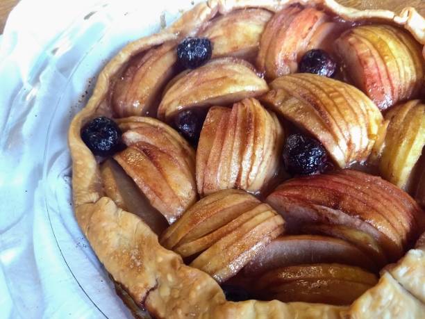 Apple Bordeaux Cherry Pie stock photo