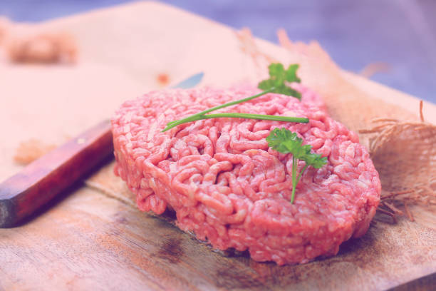 istock raw minced meat on black background 1191903157