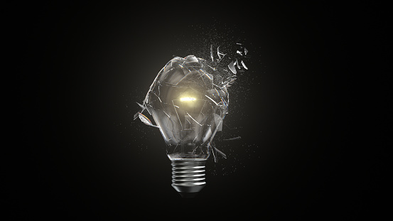 Incandescent Lightbulb Breaking Concept
