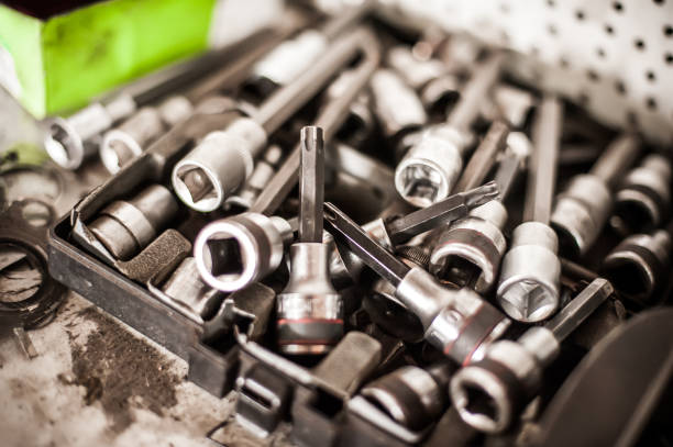istock Mechanic tool set in auto vulcanizing and vehicle service workshop 1191912976
