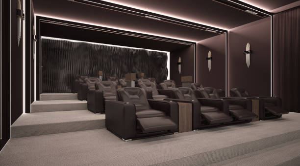 sala de cinema - seat row audio - fotografias e filmes do acervo