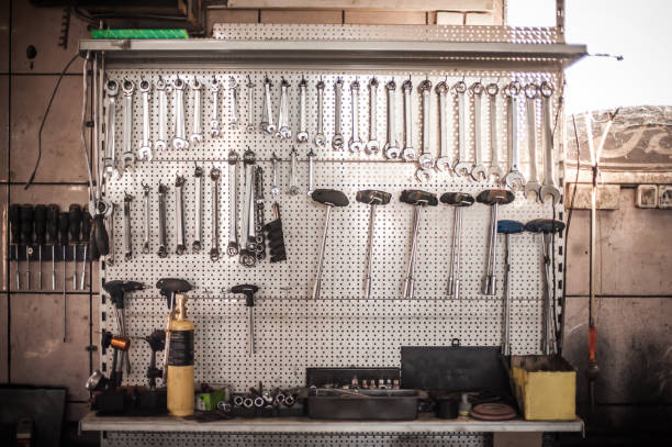 istock Mechanic tool set in auto vulcanizing and vehicle service workshop 1191913919