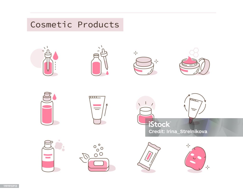 produits cosmétiques - clipart vectoriel de Icône libre de droits