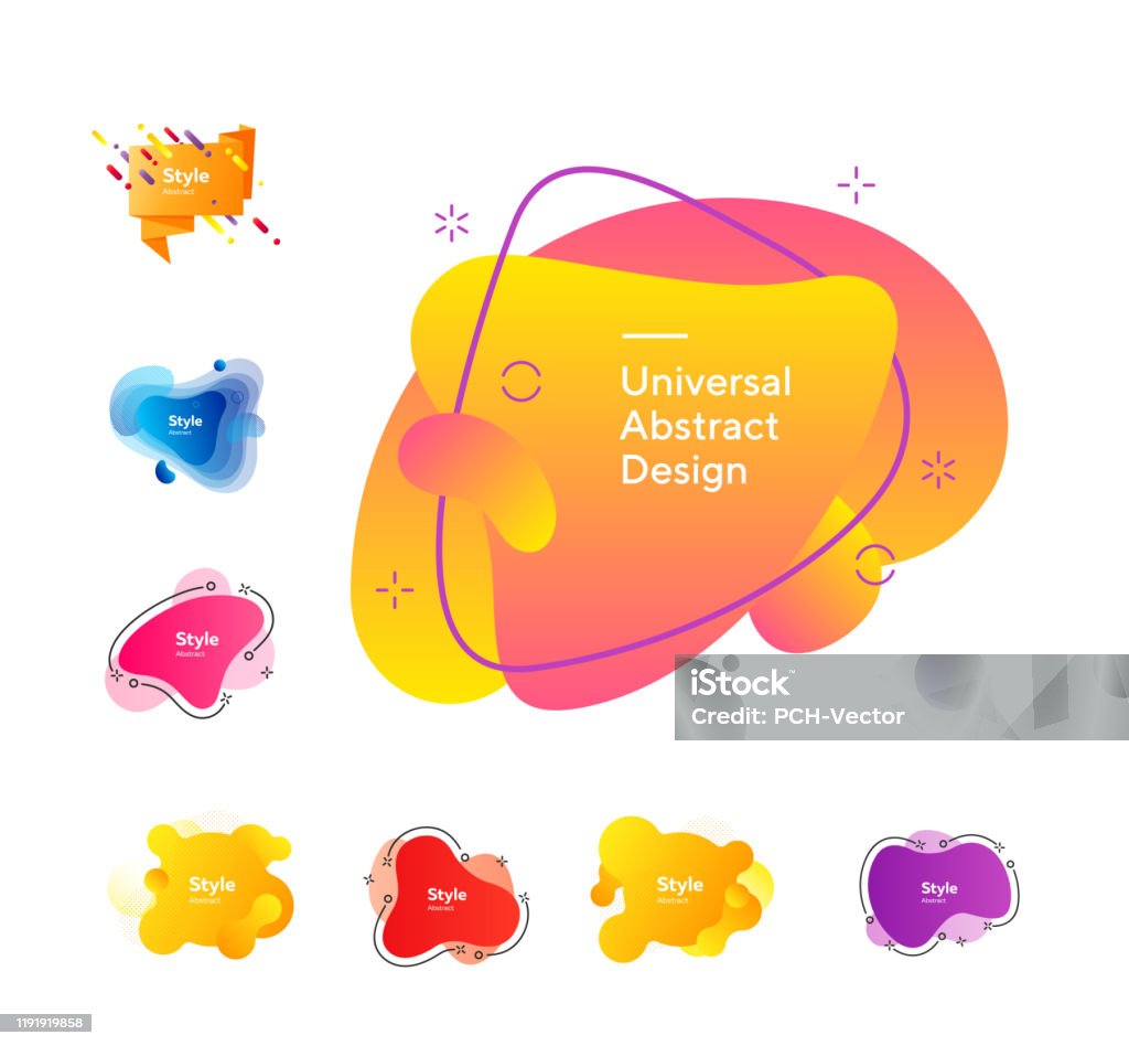 Complex Multy Color Design Set Of Bright Multicolored Design Elements Stock Illustration ...