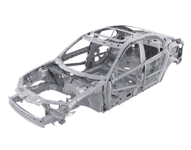 Unibody Car Chassis Frame Isolated Unibody Car Chassis Frame isolated on white background. 3D render chassis stock pictures, royalty-free photos & images