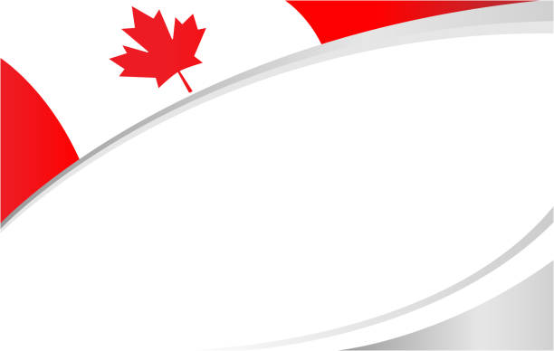 канадский флаг красный кленовый лист кадр баннер - canadian flag illustrations stock illustrations