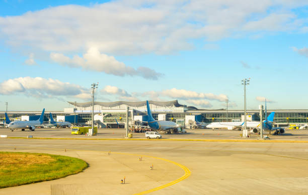 istock Boryspil airport, airplanes, bus, airfield 1191931380