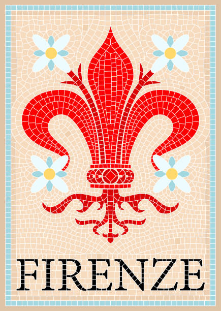 Coat of arms of Florence Mosaic stylized image of the coat of arms of Florence. Vector graphics florence italy stock illustrations