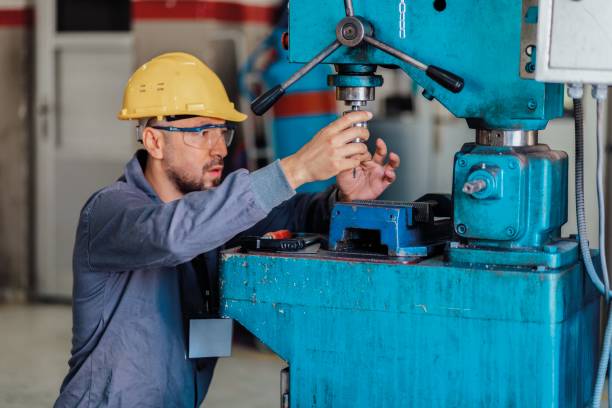 istock Electric drill in the metal industry 1191937511