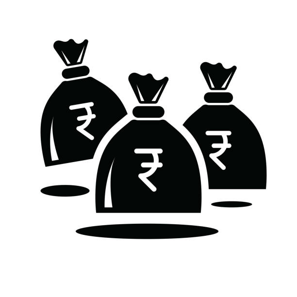 Money Bag Icon - Illustration Money Bag Icon - Illustration as EPS 10 File rupee symbol stock illustrations