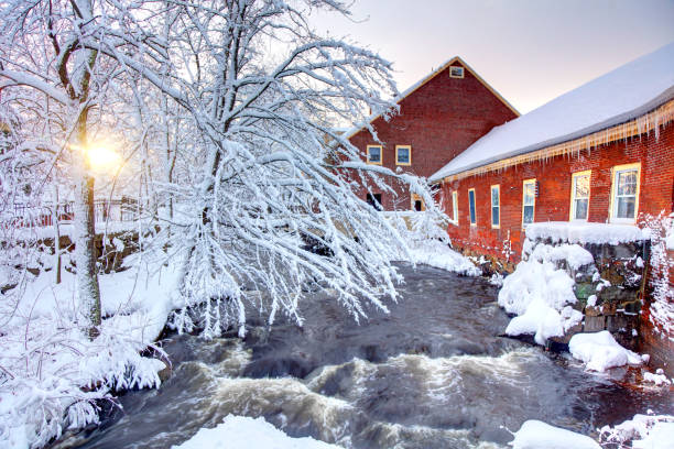 Mills along the Powwow River in the downtown district. Amesbury is a city in Essex County, Massachusetts