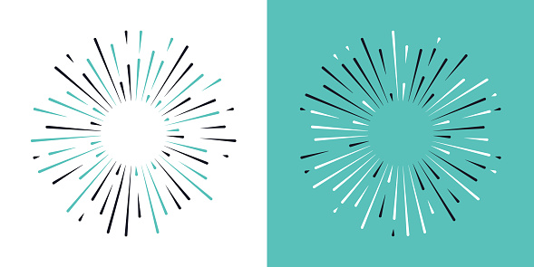 Starburst blast design elements.