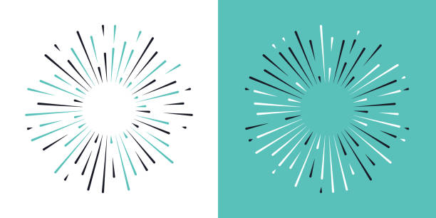 Starburst Blast Design Elements Starburst blast design elements. firework explosive material illustrations stock illustrations