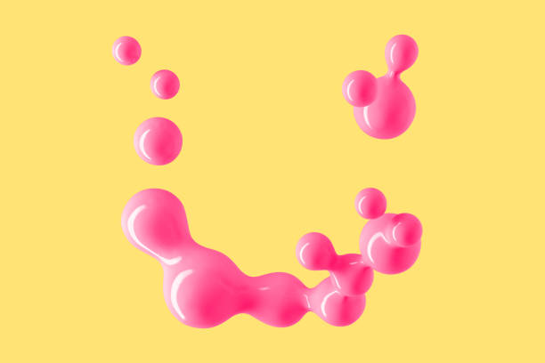 istock Abstract background with flying shiny drops of liquid 3D illustration 1191944890