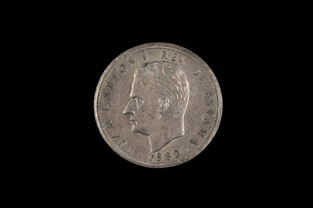 istock An old Spanish five peseta coin on black 1191947762