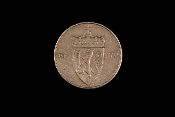 istock A Norwegian fifty ore coin on a black background 1191947812