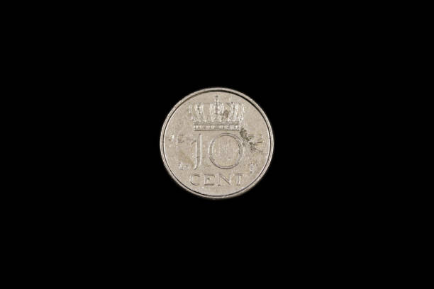 istock An old Dutch coin isolated on a black background 1191947865