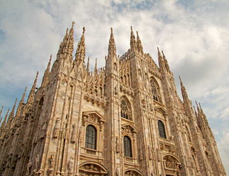 Milan Italy, city skyline at Milano Duomo Cathedral
