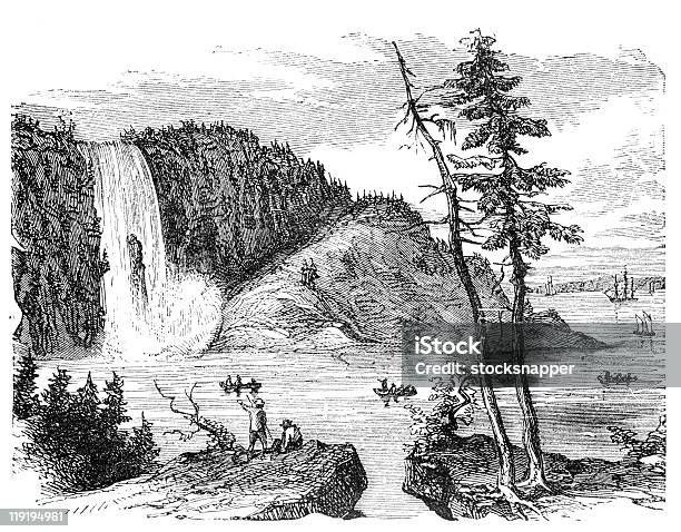 Chutes De Montgomery Vecteurs libres de droits et plus d'images vectorielles de 1880 - 1880, Canada, Cascade