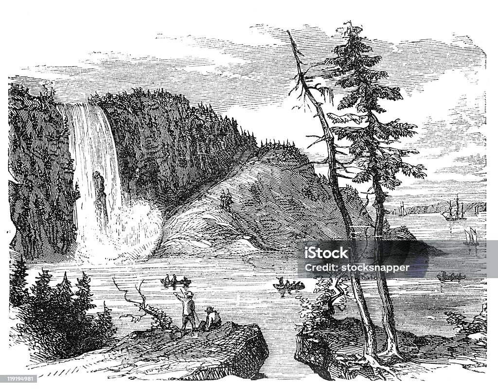 モンゴメリーの滝 - 1880年のロイヤリティフリーストックイラストレーション