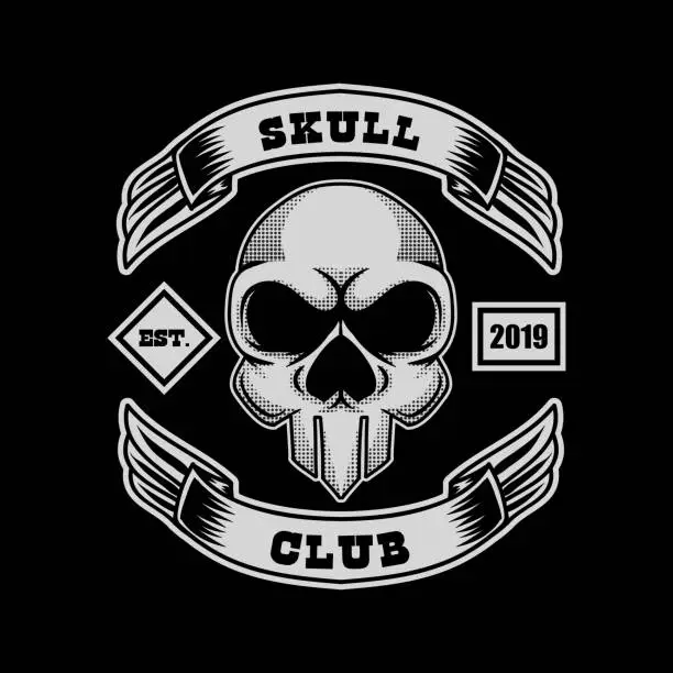 Vector illustration of Skull club Vector illustration