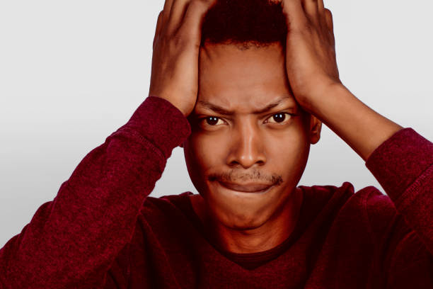 istock Afro American man worried. 1191973333