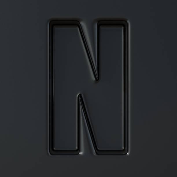 istock Black engraved font Letter N 3D 1191974410