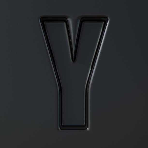 istock Black engraved font Letter Y 3D 1191974568