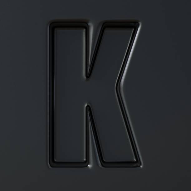 istock Black engraved font Letter K 3D 1191974569