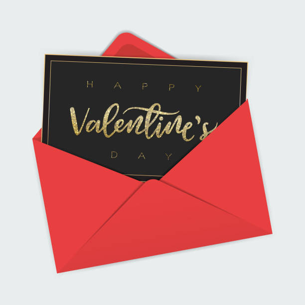 illustrazioni stock, clip art, cartoni animati e icone di tendenza di san valentino scintillante - invitation letter envelope greeting card