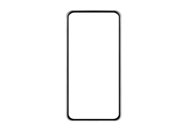 istock Mobile Phone isolated frameless smartphone mockup with white screen isolated on white background 1191974706