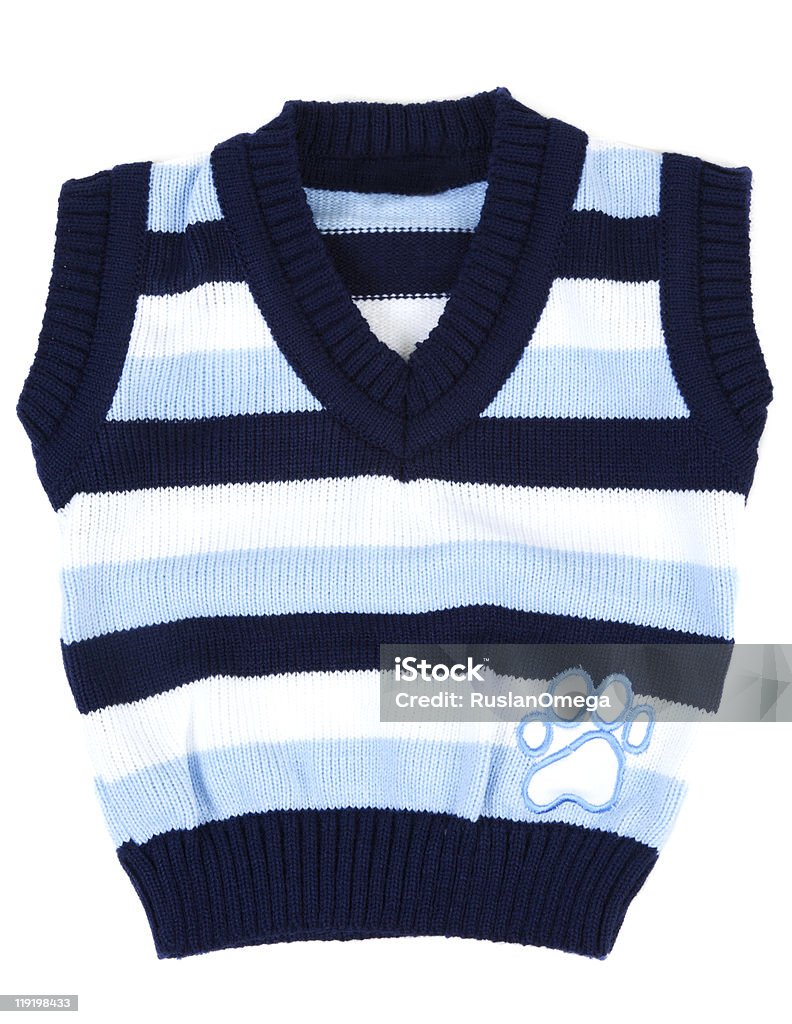 Baby sweater striped with blue strip  Blue Stock Photo