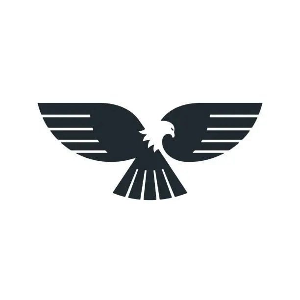 Vector illustration of Eagle icon with spread wings