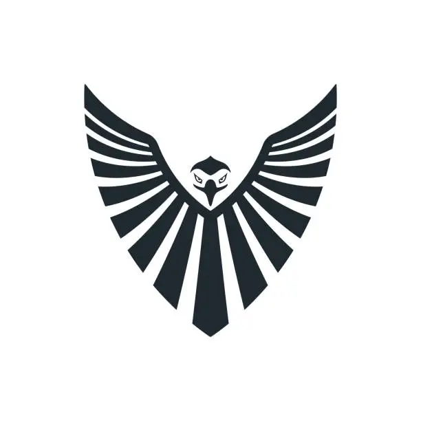 Vector illustration of Eagle icon shield symbol