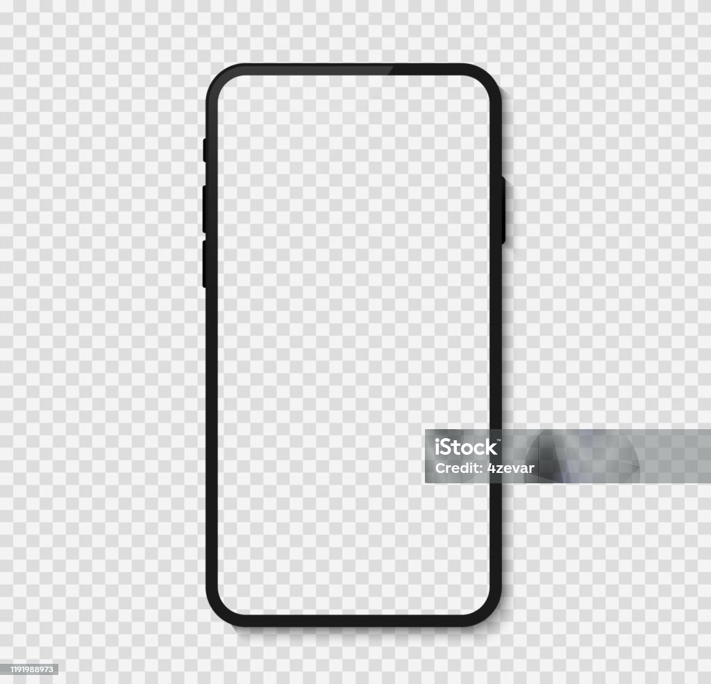 Điện Thoại Thông Minh Màu Đen Được Cách Ly Trên Nền Trong Suốt Màn ...