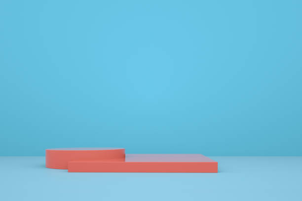istock blue booth 3D rendering background wall, can be used for banner design items display background. 1191990024