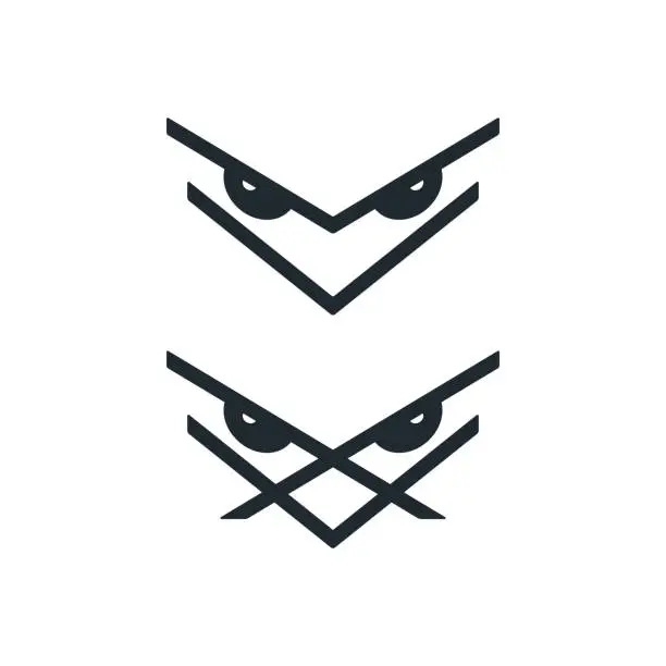 Vector illustration of Abstract eagle face icons
