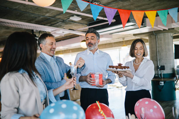 istock Opening champagne at the office birthday party 1191993868