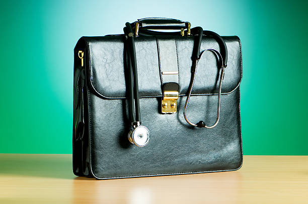 istock Doctor's case with stethoscope against colorful background 119200219