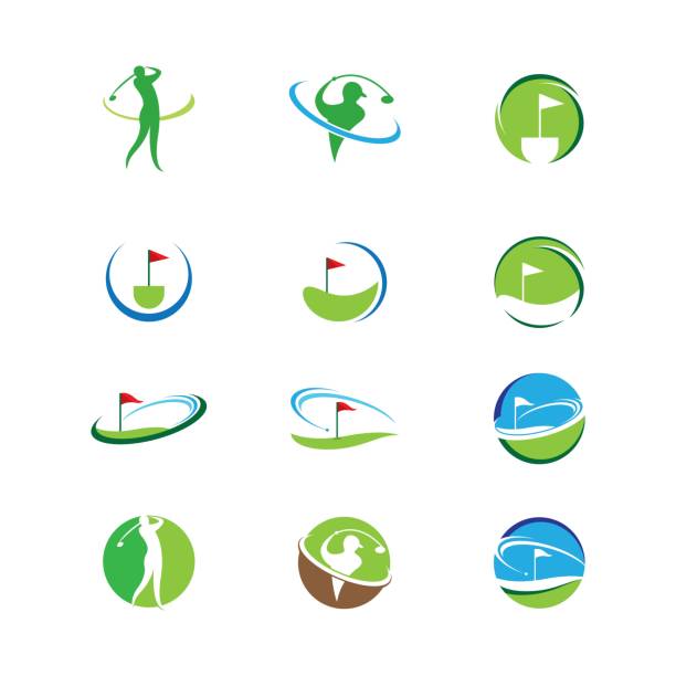 golf-symbol-vektor-symbol - putting golf golfer golf swing stock-grafiken, -clipart, -cartoons und -symbole