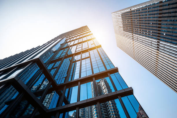 istock Low angle shot of modern architecture 1192011561